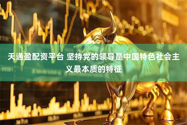 天通盈配资平台 坚持党的领导是中国特色社会主义最本质的特征